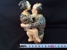 Antique Vintage Japonais Shunga Traditionnel Netsuke Courbé Ornement