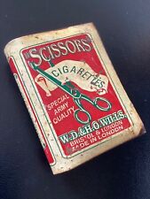 ANCIEN ÉTUI ALLUMETTES TÔLE LITHO « SCISSORS» W.D.&H.O. WILLS LONDON HYPER RARE