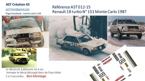 Decal renault 18 turbo - 43,