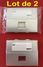 87583  LEGRAND SAGANE Alumide (Argent)  Lot de 2 Enjoliveurs RJ45 ou RJ11   NEUF