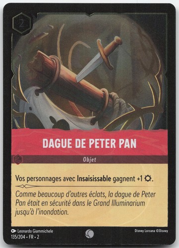 Carte lorcana dague - lorcana, peter