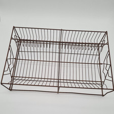 Ancien Égouttoir à Vaisselle en Fil de Fer Vintage 50's - B49