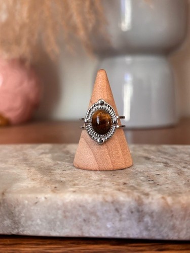 Bague œil tigre pierre - Œil,