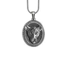 Collier léopard en argent sterling pendentif tête animal jungle cadeau bijoux...