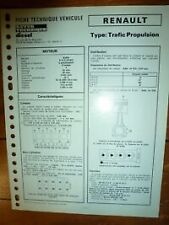 Trafic propulsion - Fiche Technique Rvi