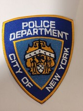Patch Thermocollant Brodé Police New York H 11cm L 9,5 Cm 