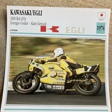 Kawasaki 1000 Egli Godier Genoud 1974 bol d'or carte moto collection Atlas Japon