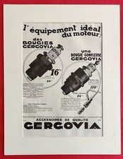 Publicité de presse: 1931 Automobile Accessoires Bougies GERGOVIA + ELECTRO-LUX