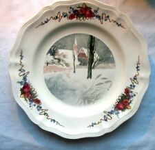 1A13, Assiette Sarreguemines modèle Obernay, Paysage de neige de H. LOUX