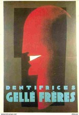 Publicite - Dentifrices Gellé Frères - Jean Carlu - Flamme Postale de Jean Carlu