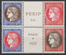 TIMBRE FRANCE Année 1937 PEXIP Exposition de PARIS n°348 au 351 NEUF**