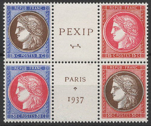 Timbre france année 1937 - france,