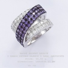 Bague Rhodié T54 Multi-rail