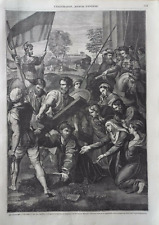 Jesus Christ, Carrying of the Cross or Ascent to Calvary....Antique print...1858