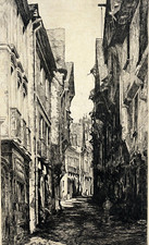 RUE VITRE Bretagne GRAVURE Eau