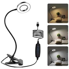 Lampe de Bureau à Pince 48LED, 3 Modes de Couleur  10 Niveaux de Luminosité, ...