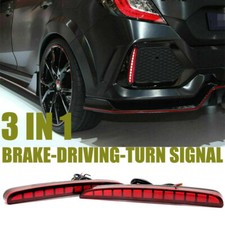 Pour Honda Civic Hayon Feux de Frein LED Rouge Pare Choc avec Clignotant Séquentiel