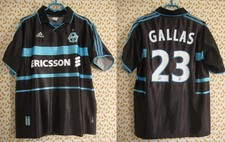 Maillot Olympique Marseille 1999 Gallas #23 Adidas OM Ericsson vintage - L