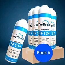 Gaz climatisation auto R134a XXL compatible R134a, lot de 5 canettes