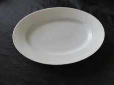 ANCIEN PLAT OVALE EN FAIENCE BLANCHE EPAISSE 19eme DEBUT 20eme SIECLE
