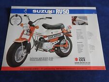 catalogue feuillet moto suzuki RV 50 Belge