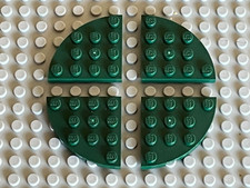 4 x Plaque LEGO DkGreen Plate 4 x 4 Corner Round ref 30565 / Set 7094 9498 10226