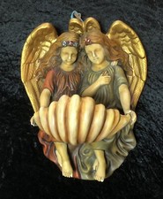 Rare et Exceptionnel Grand BÉNITIER en Terre-cuite « GOLDSCHIEDER » Polychrome