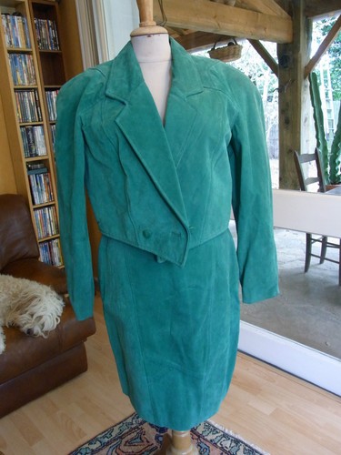 Tailleur veste jupe vert - tailleur,