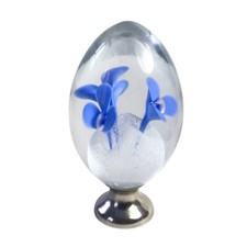 SUPERBE GRANDE  BOULE D'ESCALIER EN PÂTE DE VERRE SULFURE 1,9 Kg  H 17,5 Cm