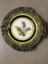Assiette A Poisson Faïence Signé Quimper Henriot - Décor Floral - Très Bon État