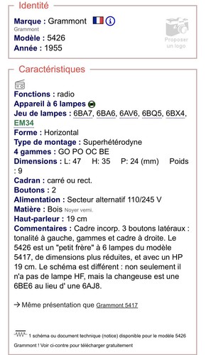 Radio vintage grammont 1955 - vintage,