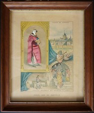 Gravure habillée 19e siècle Jehan de Joinville engraving