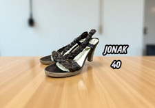 JONAK Pointure 40 Superbes escarpins ouverts cuir marron chaussures talon