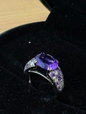 Bague Mauboussin "Plaisir d'Amour", en or blanc, avec améthyste et en diamants 