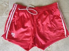 Short KOPA HEURTEFEU vintage rouge années 70 nylon satin 85 / 44 ( M )