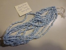 lot 300 perles anciennes en verre bleu grain de riz 9 x 4 mm broderie dentelle