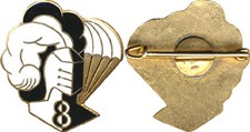  1° Régiment de Chasseurs Parachutistes,8° Cie,suspentes sans émail,Poinçon A.B.