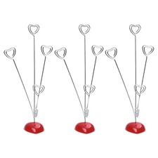 3X Permanent Porte Photo Coeur Fil - Remarque Carte Clip A Memos Arbre K7X78859