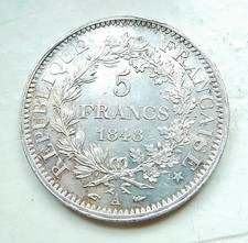 DEUXIEME REPUBLIQUE  5 francs 1848 A  SUPERBE