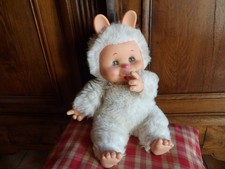 Ancienne peluche "KIKI",lapin blanc,1970,jouet,collection