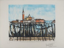 Bernard BUFFET : L'église San Giorgio à Venise, Gravure signée