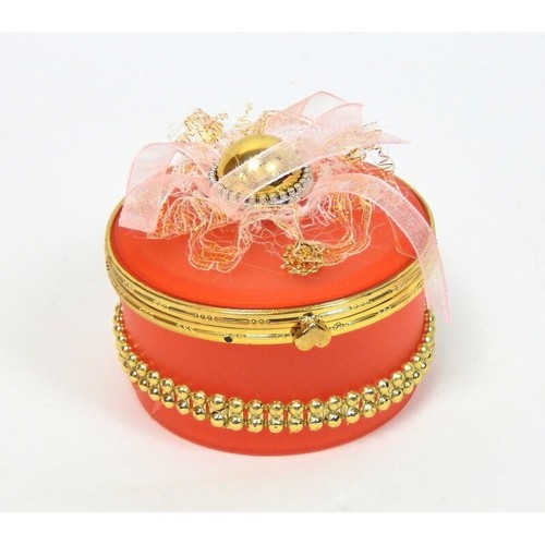 Boite bijoux ronde rose - bijoux,