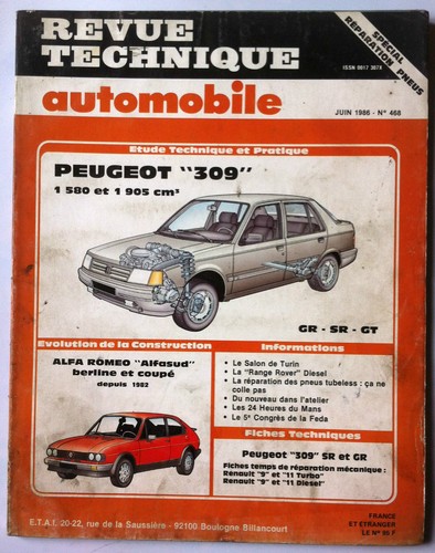 Rta 1986 peugeot 309 - 06/1986;,