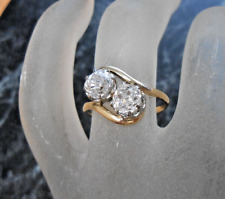 Bague en or jaune 18 K sertie de 2 diamants (1,50ct)  poincon 750  T53