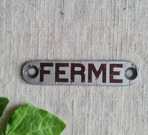 Ancienne petite plaque alu - ancienne,