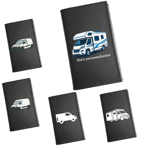 Etui porte carte grise - carte, noir