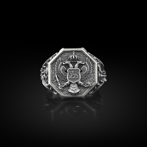 Bague chevalière homme - , en