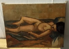 Femme Nue Allongée Cubiste /