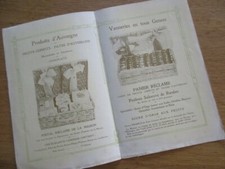 DEPLIANT PUB FABRIQUE FRUITS CONFITS & PATES AUVERGNE MAISON GAILLARD 1910