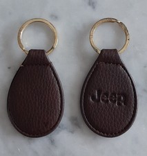 Lot de 2 Porte Clés JEEP -  Vintage - Accessoires NEUFS - Simili Cuir Marron